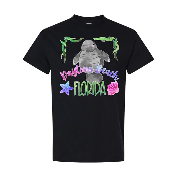 Inktastic Daytona Beach Florida Cute Swimming Manatee T-Shirt