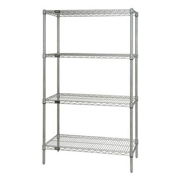 Wire 4 Shelf Starter Kit, Stainless - 14 x 36 x 86 in.