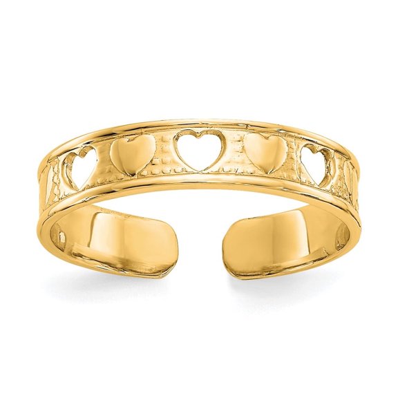 Auriga 10k Yellow Gold Polished with Hearts Toe Ringfor Women