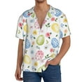 thumbnail image 3 of KLL Easter Egg3 Print Men's Shirt Short Sleeve Button Down Summer Cuba Beach Shirts- Medium, 3 of 7
