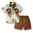 thumbnail image 2 of KYAIGUO Kids Toddler Boys Summer Shirt Outfits 6M-6Y Baby Hawaiian Outfits Print Button down Shirt + Shorts Vacation Beach Style Short Sleeved Shirt Set, 2 of 8