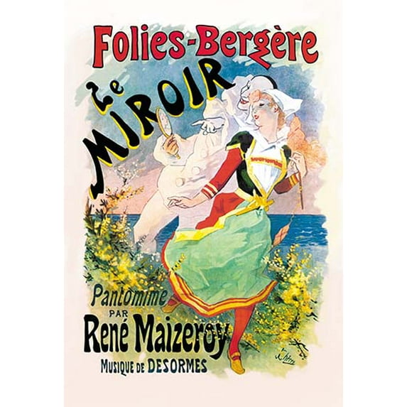 Folies-Bergere: Le Miroir Pantomime Museum quality giclee print canvas wrap(20" x 30")