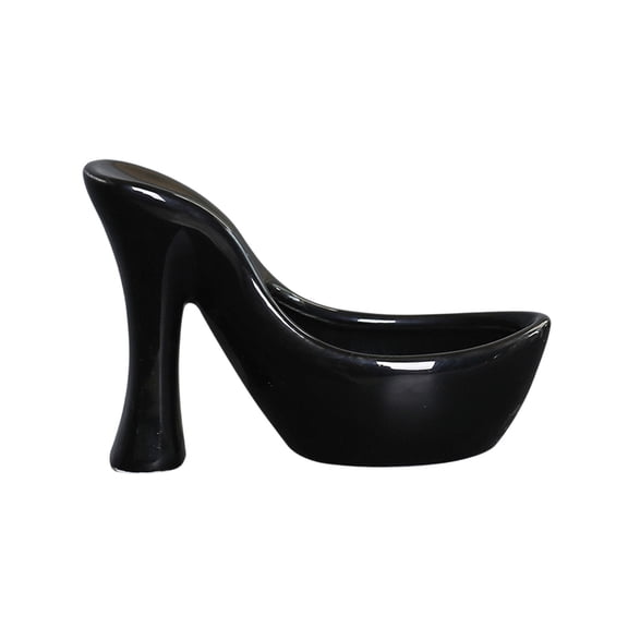 Btomtd High-heeled Shoe Shape Aroma Candle Cups and Decorative Vessels for Home, Candle Holder as Ornaments and Useful Home Goods, Candlestick Holders, 5.1"x3.5"x1.7", Black