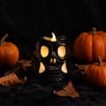 thumbnail image 3 of Halloween Night Light with Candle Skeleton Design, Spooky Halloween Decor for Indoor Mantel and Desk, Small Decorative Lamp for Party Favors and Home Decor Gifts, 3 of 5
