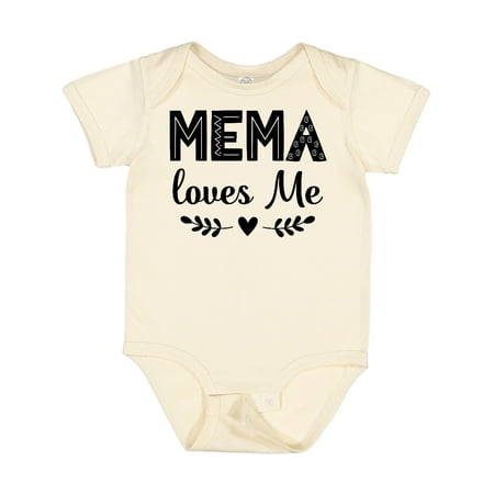 

Inktastic Mema Loves Me Baby Clothes Gift Baby Girl Bodysuit