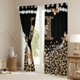 thumbnail image 3 of Manfei Cute Butterfly Bowtie Blackout Curtains,Pearl Cheetah Window Curtains Pack of 2 (38x45 Each),Black Brown, 3 of 6