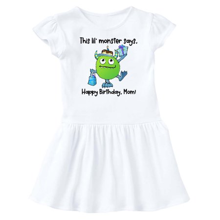 

Inktastic This Lil Monster Says Happy Birthday Mom Gift Baby Girl Dress