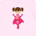 thumbnail image 4 of Inktastic Superhero Girl, Brown Hair, Pink Cape, Cute Girl Girls Baby T-Shirt, 4 of 5