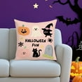 thumbnail image 5 of AuroraX 18x18 Inch Throw Pillow Covers Pink Decorative Halloween Ghost Pillow Covers Minimalist Pumpkin Hypoallergenic Indoor Cushion Cover Livingroom,Room Decor, 5 of 6