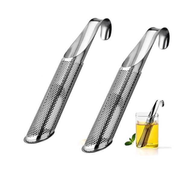 Fiudx Colador de Té de Acero Inoxidable, Infusor Ecológico de Hojas Sueltas, Incluye Cepillo de Limpieza Eficiente, Perfecto para Todo Tipo de Té, Uso Doméstico, Ideal para Amantes Del Té, Juego de 2