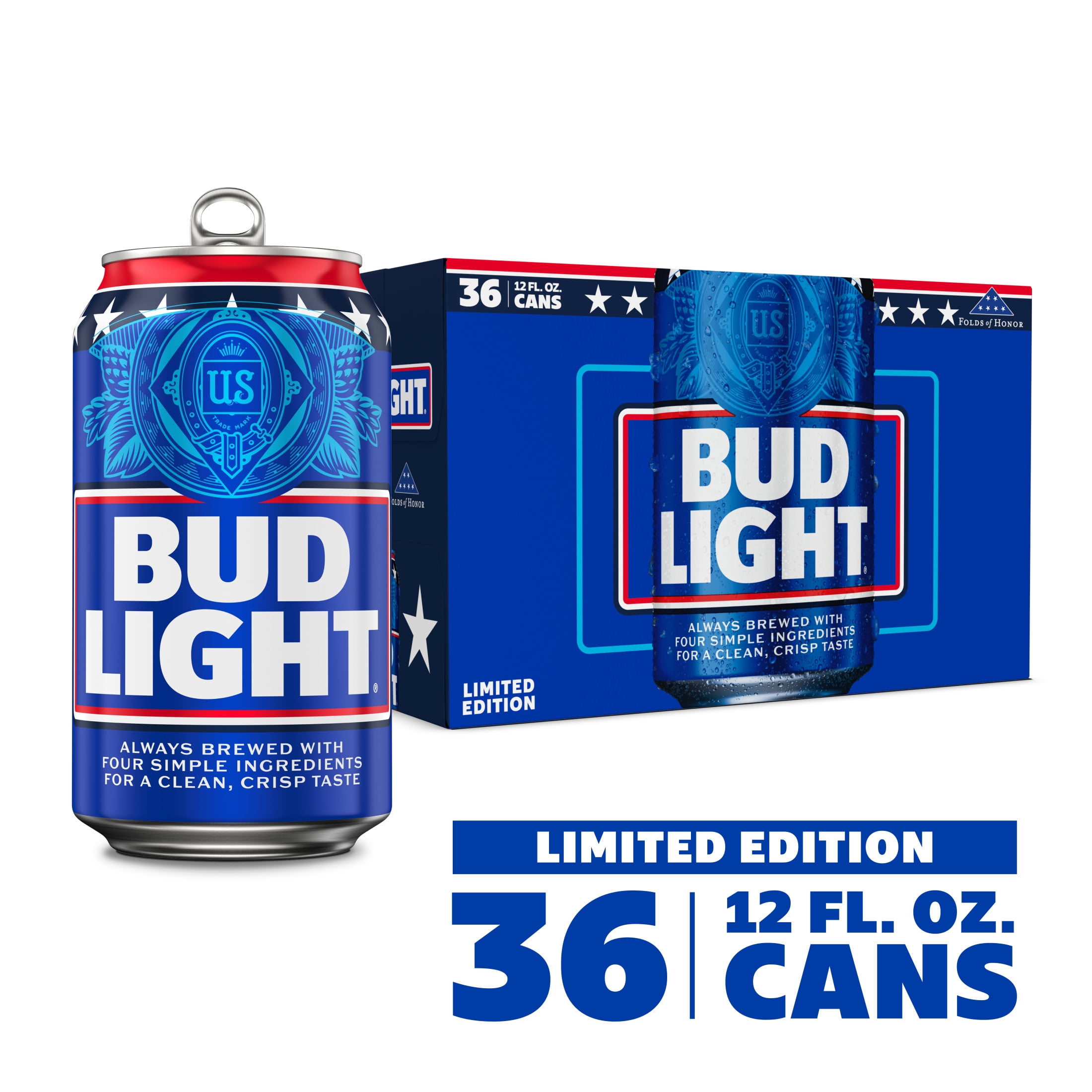 Bud Light American Light Lager Beer 36 Pack 12 fl oz Aluminum Cans 4.2% ABV