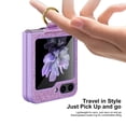 thumbnail image 4 of Dteck for Samsung Galaxy Z Flip 5 Case with Back Screen Protector, Sparkle Glitter Bling PC Hard Slim Case with Ring Holder for Samsung Galaxy Z Flip5 5G,Black, 4 of 9