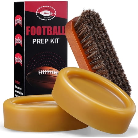 Football Prep Kit - for Secure Grip & Improved Tack, Football Accessories & Leather Football Mud - Designed for Professional & Youth Football Players, Complete Set with 2 Wax Bars & 1 Brush