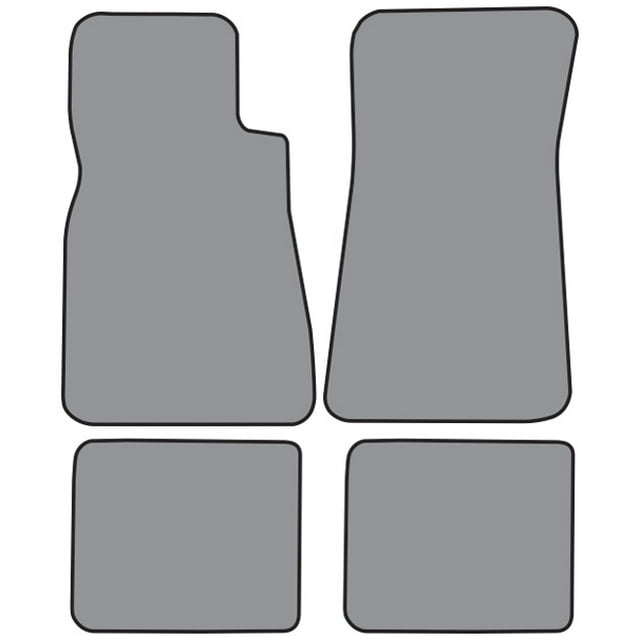1977-1984 Cadillac DeVille 4DR Sedan Floor Mat 4pc (FM14F FM18R) 801 Black Cutpile with Logo #292 Cadillac Crest With V And Word in 1987 Orange Thread