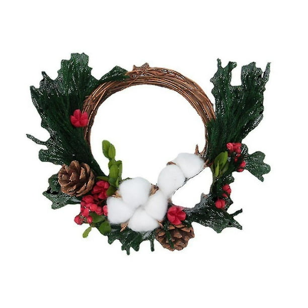 Guirnalda de flores secas con anillo de algodón natural, compatible con la decoración del hogar de granja