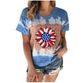 thumbnail image 2 of Fiudx Camisas de Mujer Camiseta de Manga Corta con Cuello Redondo y Estampado Del Día de La Independencia para Mujer, 2 of 4