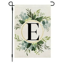 XIAOLE Garden Flag Spring Summer Floral Flag Monogram Letter Family Last Name 11.8x17.8 Inch,Double Sided Yard Flag,For Outside Hanging Plants Artificial Camper Initial Decor,
