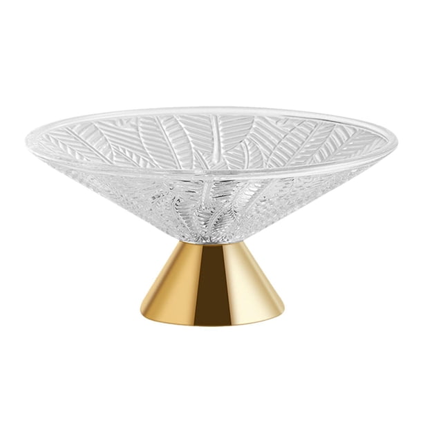 Elegante soporte para cuencos de cristal para cocina y comedor. Hoja De Oro