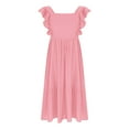 thumbnail image 6 of Diufon Girls Maxi Dress Summer Casual Ruffle Cap Sleeve A-Line Boho Long Dresses Cotton Linen Flowy Dress, 6 of 9