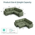 thumbnail image 3 of LINSY HOME L Shaped Sectional Couches for Living Room, Sleeper Sofa Bed with Storage Seat, Pull Out Couch Bed with Cup Holder, Dark Green, 3 of 11