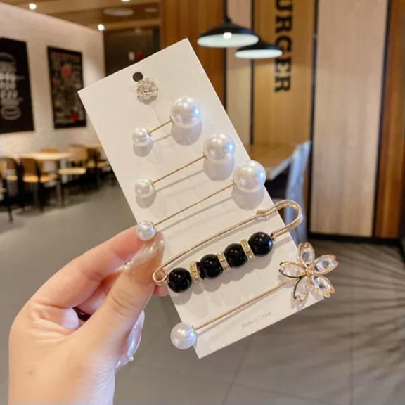 HOOUN 1Set Fashion Clothing Brooches Waist Adjustment for Women Pearl Lapel Pin Buc:yy-5