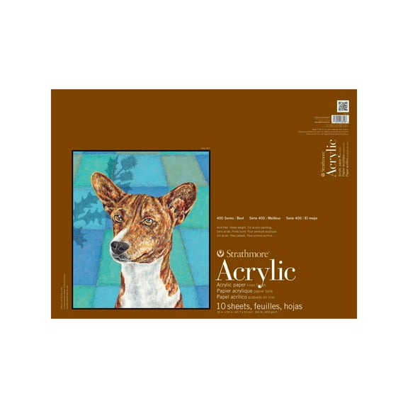 Strathmore 400 Series Acrylic Paper Pad, 18 x 24 Inches, 246 lb, 10 Sheets