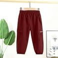 thumbnail image 2 of ZhuoLiL Toddler Girl Clothes Clearance under $5 Pants for Toddler Boys 3T Boys Casual Trousers Cargo Pants Fashion Solid Color Length Pants Elastic Cuffs Pants（6Months-5Years）, 2 of 3