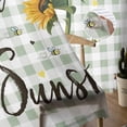 thumbnail image 5 of Sunflowers Farmhouse Semi Sheer Curtains 96 Inch Length 2 Panels Set, Sage Green Plaid Pastoral Rustic Sheer Kitchen Curtain Privacy Voile Window Curtain for Living Room Bedroom Rod Pocket Drapes, 5 of 7