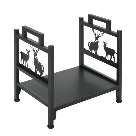 GoDecor Firewood Log Rack Wrought Iron Wood Lumber Storage Holder for Fireplace