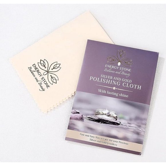 Energy Stone Silver and Gold Restoration Polishing Cloth, Anti-Tarnish Cleaner with Lasting Shine, for Fine Valuables Precious Metals Silverware Coins - 2 Pack
