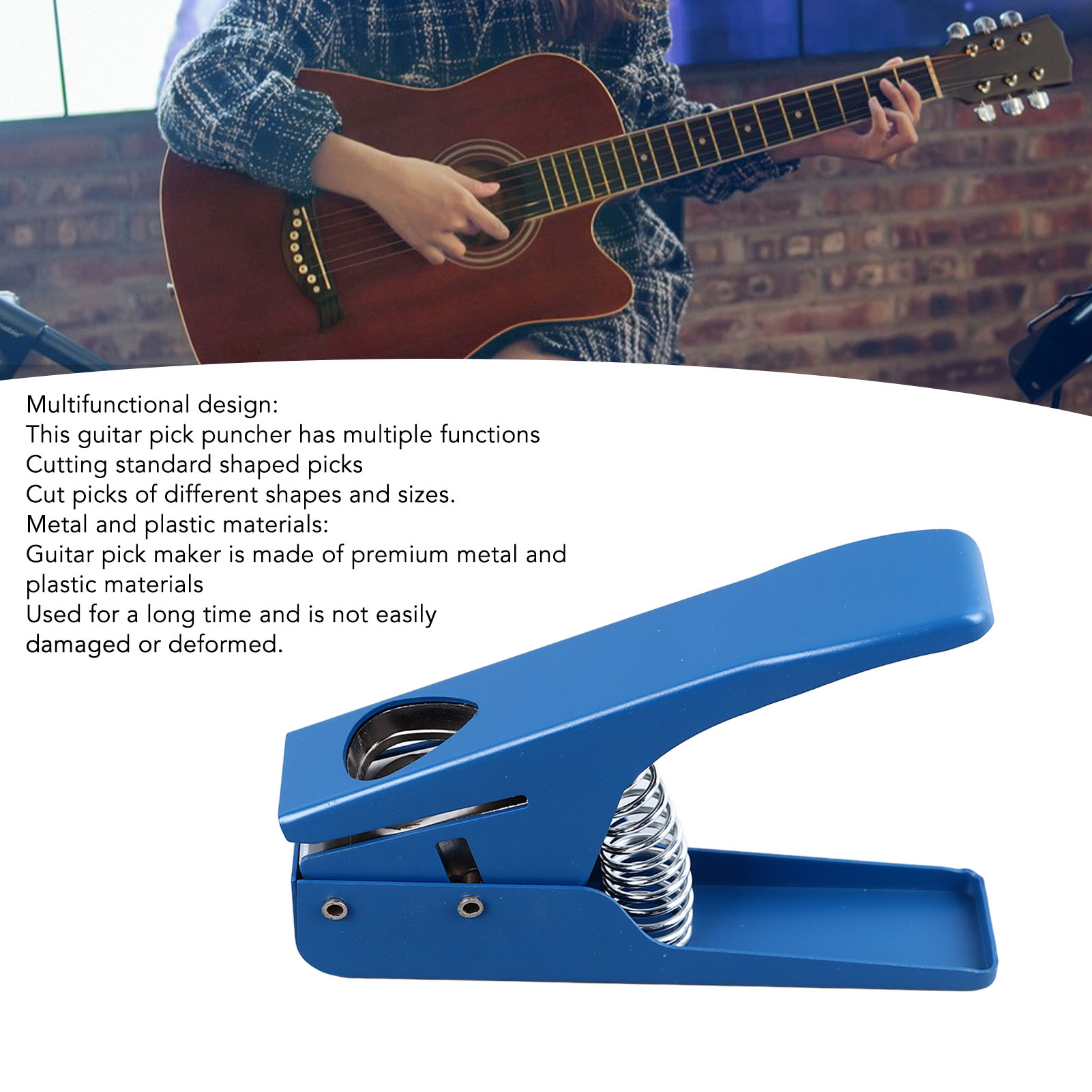 Elowen Guitar Pick Cutter Adjustable Guitar Pick Hole Puncher Multifunctional Portable Cutter Maker for Guitarists