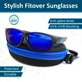 thumbnail image 4 of BLUE CUT Polarized Sunglasses Unisex Solar Shield Fit over Glasses with Hard Eyeglass Case BlackBlue, 4 of 7