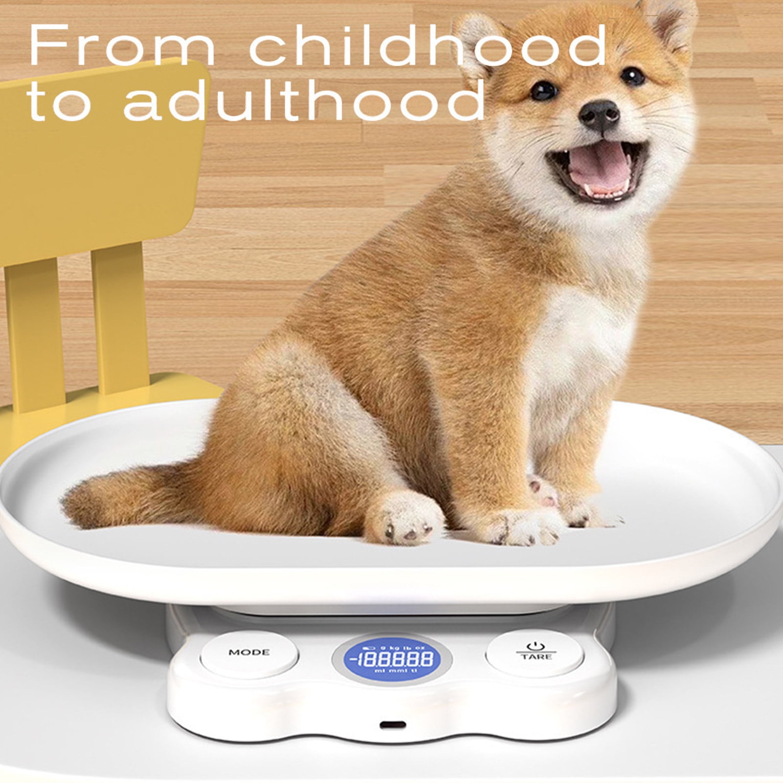 Digital Infant and Pet Scale with LED Screen and Detachable Tray Dog Weighing Scale for Accurate Weighing Up to 11lb