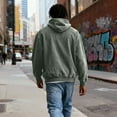 thumbnail image 5 of Men's Pullover Hoodie Classic Fit Long Sleeve Casual Hooded Sweatshirt with Kangaroo Pocket for Everyday Wear Army Green L, 5 of 7