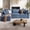 3-Seat & 1 Ottoman Blue, variant on COPIAE 35"Wide Upholstered Seat Cushion Comfy Storage Ottoman
