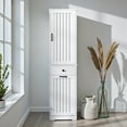 thumbnail image 2 of Tcbosik Tall Bathroom Cabinet with Removable Cloth Bag, Tilt Out Laundry Hamper Cabinet with Drawer and Door, Hidden Laundry Hamper Organizer with Shelves for Small Space, White, 2 of 10