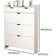 thumbnail image 2 of HLL 6.5" D Narrow Shoe Storage Cabinet Front-Drop Shoe Rack Small Narrow Door Indoors Bedroom Dustproof Storage Artifact Ultra-thin Flip Bucket Shoe Cabinet White 39"L x 7"W x 49"H, 2 of 9