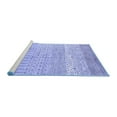 thumbnail image 2 of Ahgly Company Machine Washable Indoor Square Oriental Blue Modern Area Rugs, 4' Square, 2 of 4