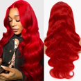 thumbnail image 1 of Peluca de encaje en la parte delantera ELFSECRET de cabello humano rojo Body Wave 20, 1 of 6