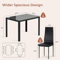 thumbnail image 3 of LAZY BUDDY 5-Piece Kitchen Dining Set, Rectangular Glass Table with 4 Upholstered Chairs for Dining Room Kitchen Apartment, Space-Saving, 3 of 10