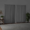 thumbnail image 3 of Mainstays Gray Solid Blackout Rod Pocket with Back Tabs Curtain Panels 4PC Set, Set of 4, 30" W x 84" L, 3 of 11