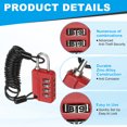 thumbnail image 3 of Uxcell Combination Lock, 4 Digit Waterproof Locker Lock with Steel Cable for Gym Luggage Home Sports Hasp Storage Peach, 3 of 7