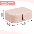 thumbnail image 2 of Caja de joyería, Organizador de joyas de cuero portable para pulseras, collares, pendientes y anillos (Rosado), 2 of 4