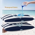 thumbnail image 4 of Navy Blue Stripe Nautical Lumbar Pillow Covers 20x12 Inch Set of 2, Aqua Anchor Summer Coastal Waterproof Outdoor Pillow Covers, Decorative Cushion Pillowcases for Couch, Sofa, Bed, Garden, Patio, 4 of 9
