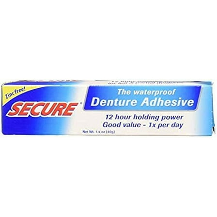 Secure Denture Waterproof Adhesive 1.40 oz (Pack of 2)