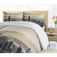 thumbnail image 5 of New York Duvet Cover Sets, Aerial View of NYC in Winter American Architecture Historical Popular Metropolis, Bedding Set 2 Duvet Covers & 4 Pillowcases, 2 Pack Queen Size, Beige Grey, by Ambesonne, 5 of 7