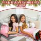 thumbnail image 3 of 2 Pack Velvet Santa Bags with Drawstring, Large Christmas Gift Sacks for Presents and Toys (Pink), 3 of 5