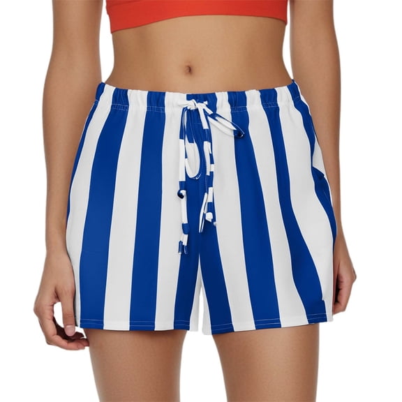 Casual Shorts Women Striped Lightweight Relaxing Womens Skorts,Blue,L