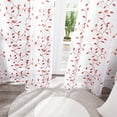 thumbnail image 6 of Deconovo Floral Sheer Curtains 63 inch Long, Rod Pocket Embroidered Leaves Sheer Curtains for Bedroom - 2 Panels, Each 52x63 in, Orange, 6 of 7