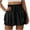 Black, variant on Plebaso Summer Shorts for Women Smocked High Waist Ruffle Shorts Drawstring Plain Womens Casual Shorts